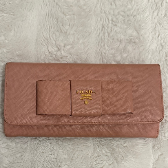 Prada Handbags - Prada Rose Wallet with Bow Accent